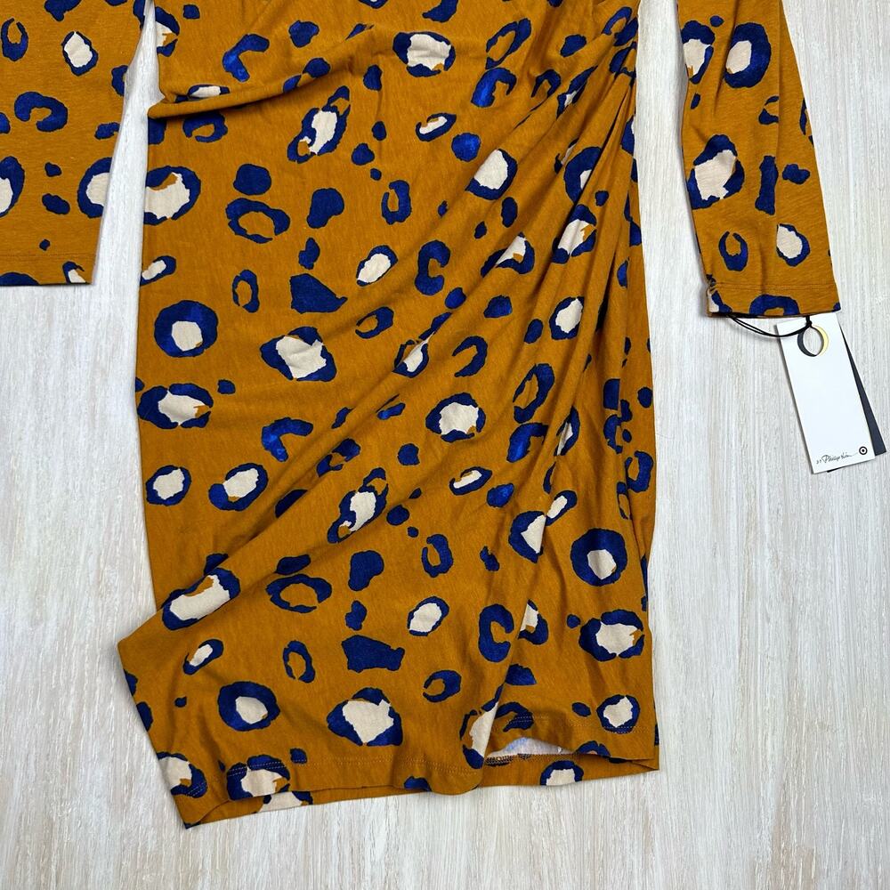 NWT 3.1 Philip Lim for Target Long Sleeve Ruched Side Leopard Print Dress Medium - Picture 4 of 13